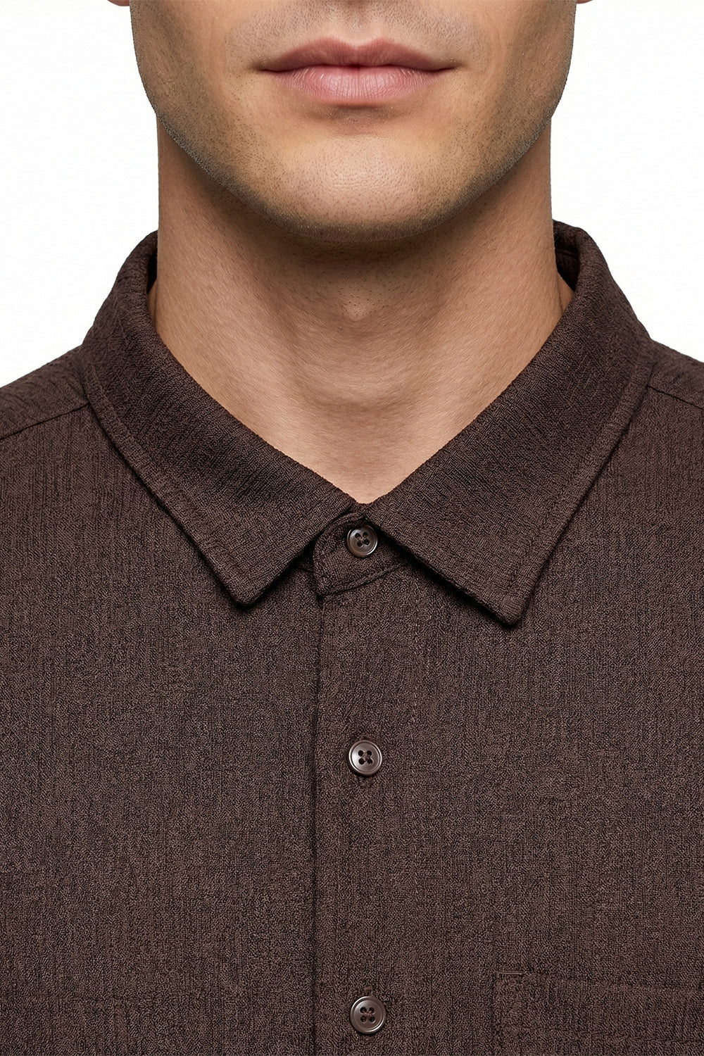 Stand Collar Knitted Shirt