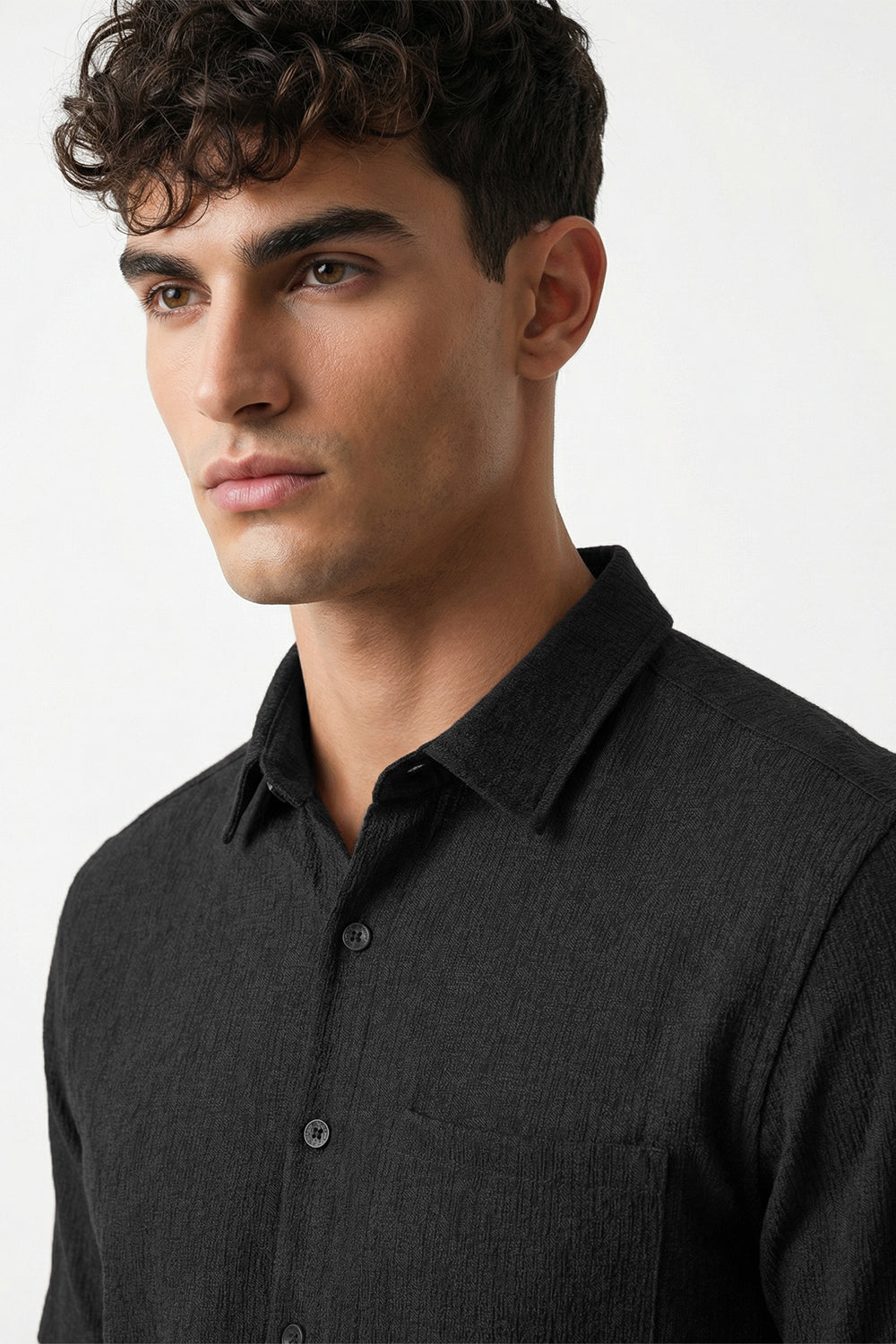 Stand Collar Knitted Shirt