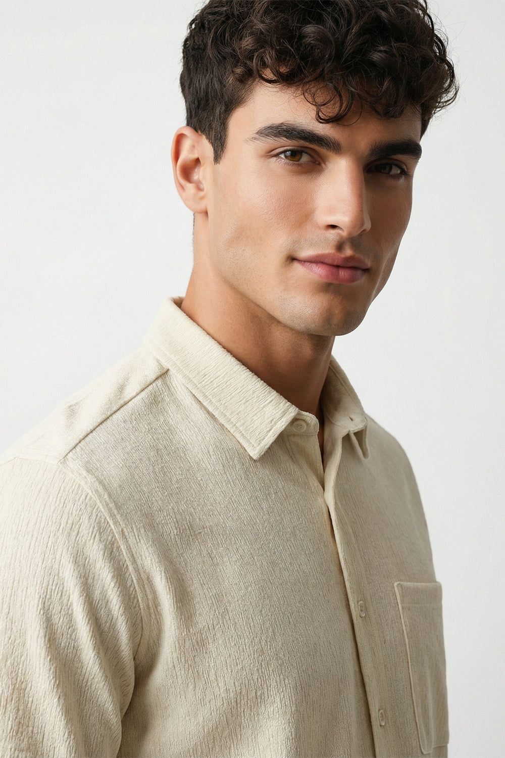 Stand Collar Knitted Shirt