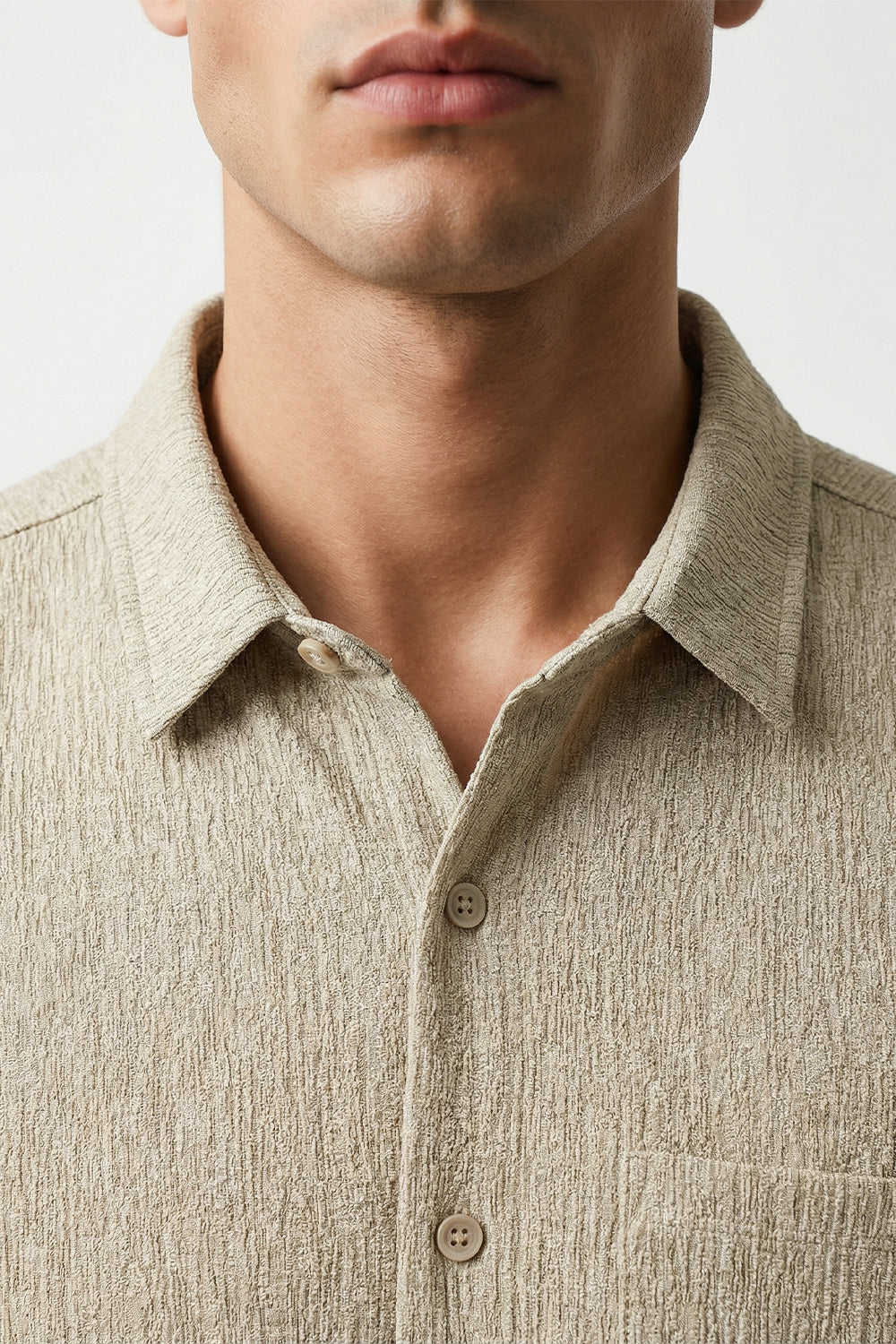 Stand Collar Knitted Shirt