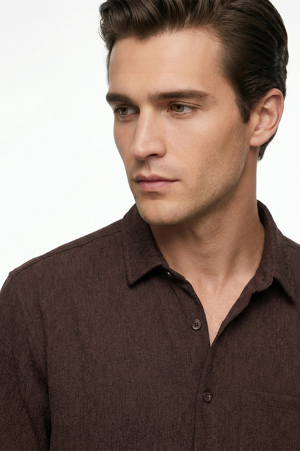 Stand Collar Knitted Shirt