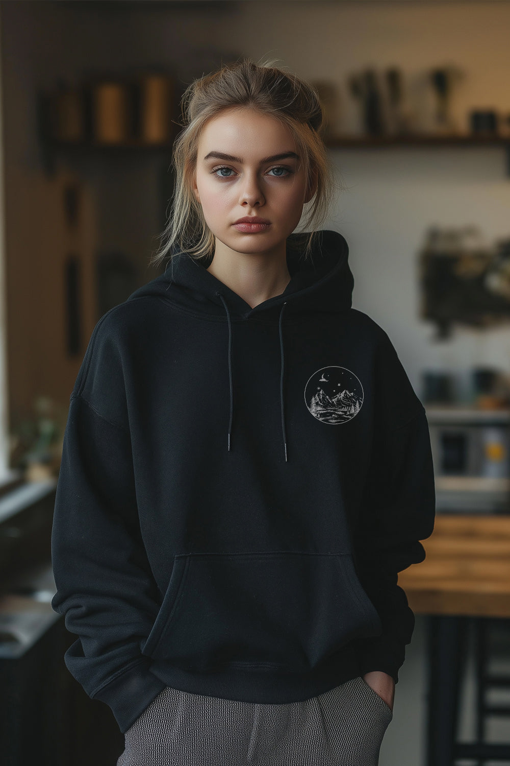 Boyfriend Fit Lunar Echo Oversized Fit Hoodie