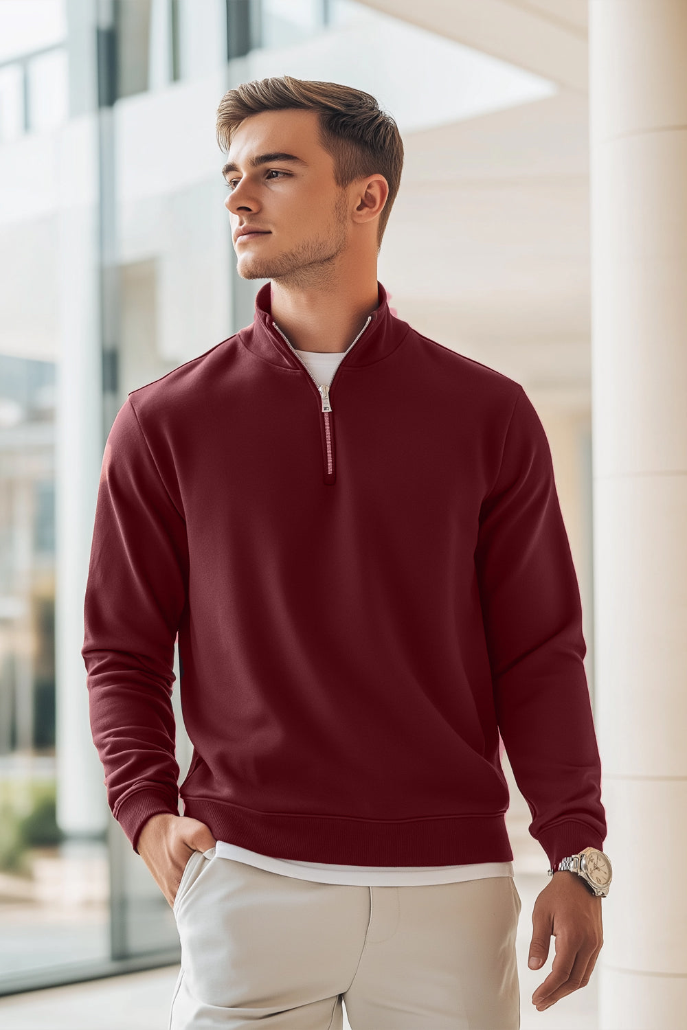 Mock Neck  Sweatshirt