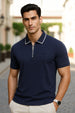 Zip Collar Polo T-Shirt