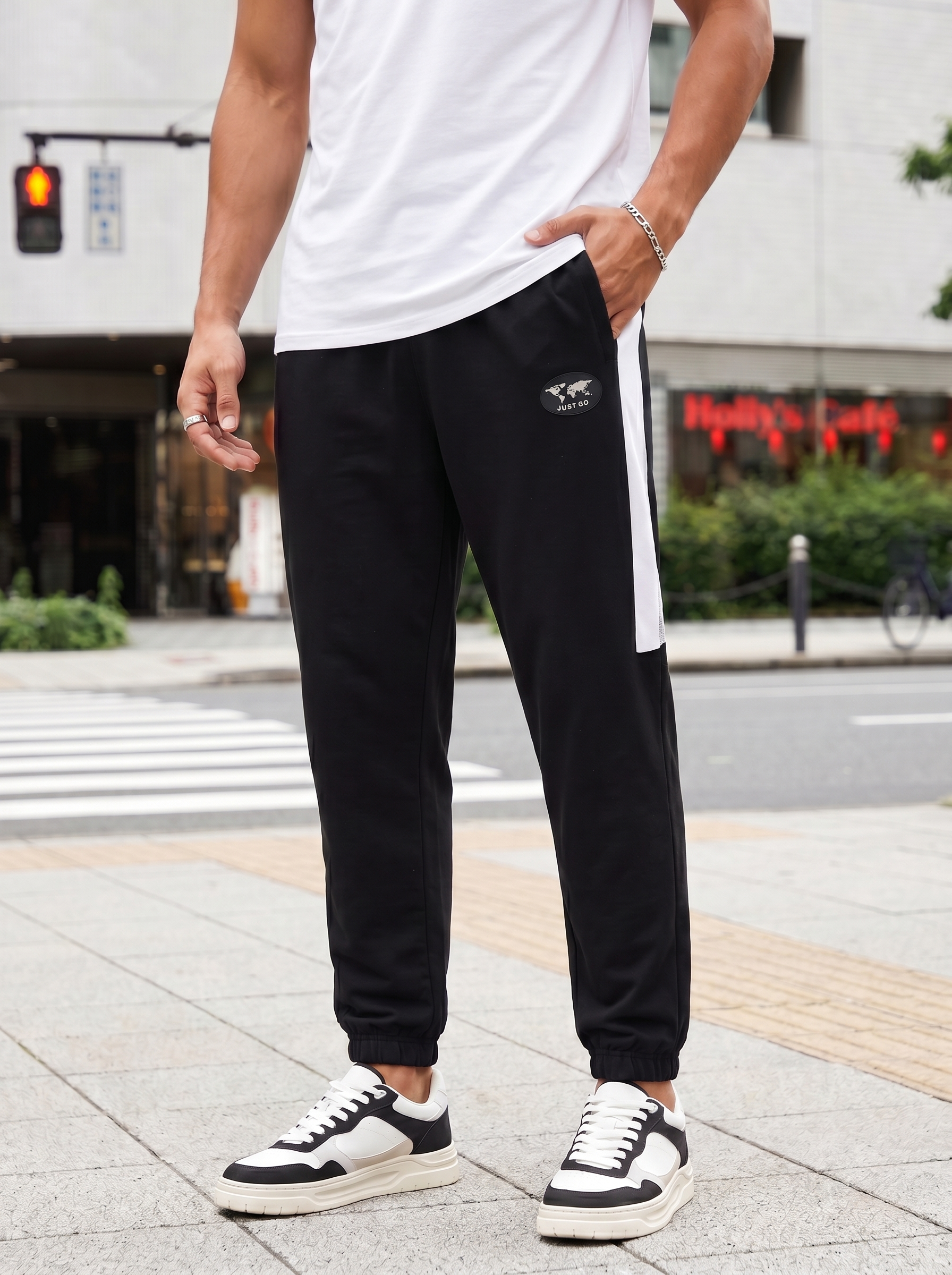 Just Go Embroidered Joggers