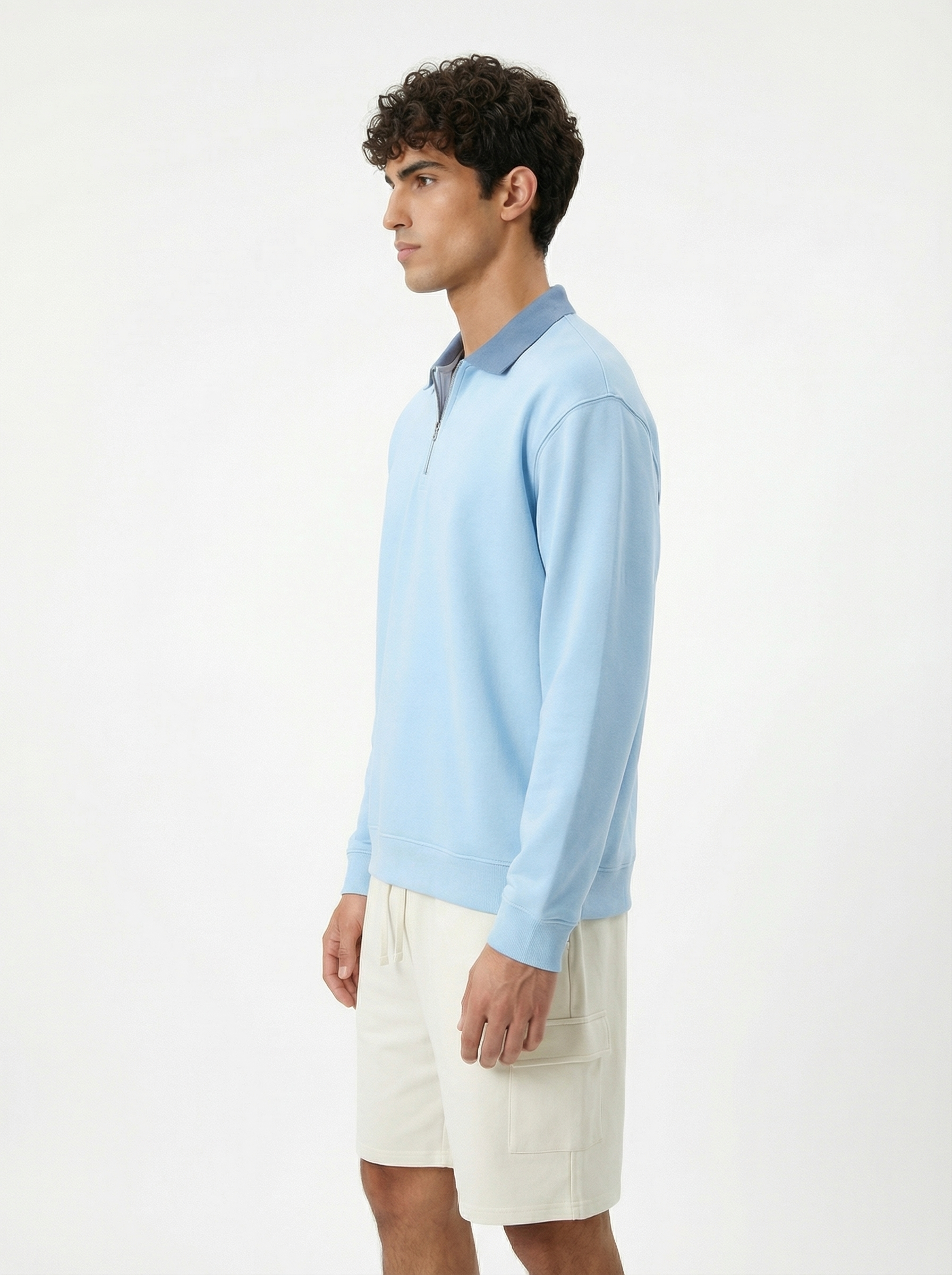 Quarter Zip Full Sleeve Polo T-Shirt