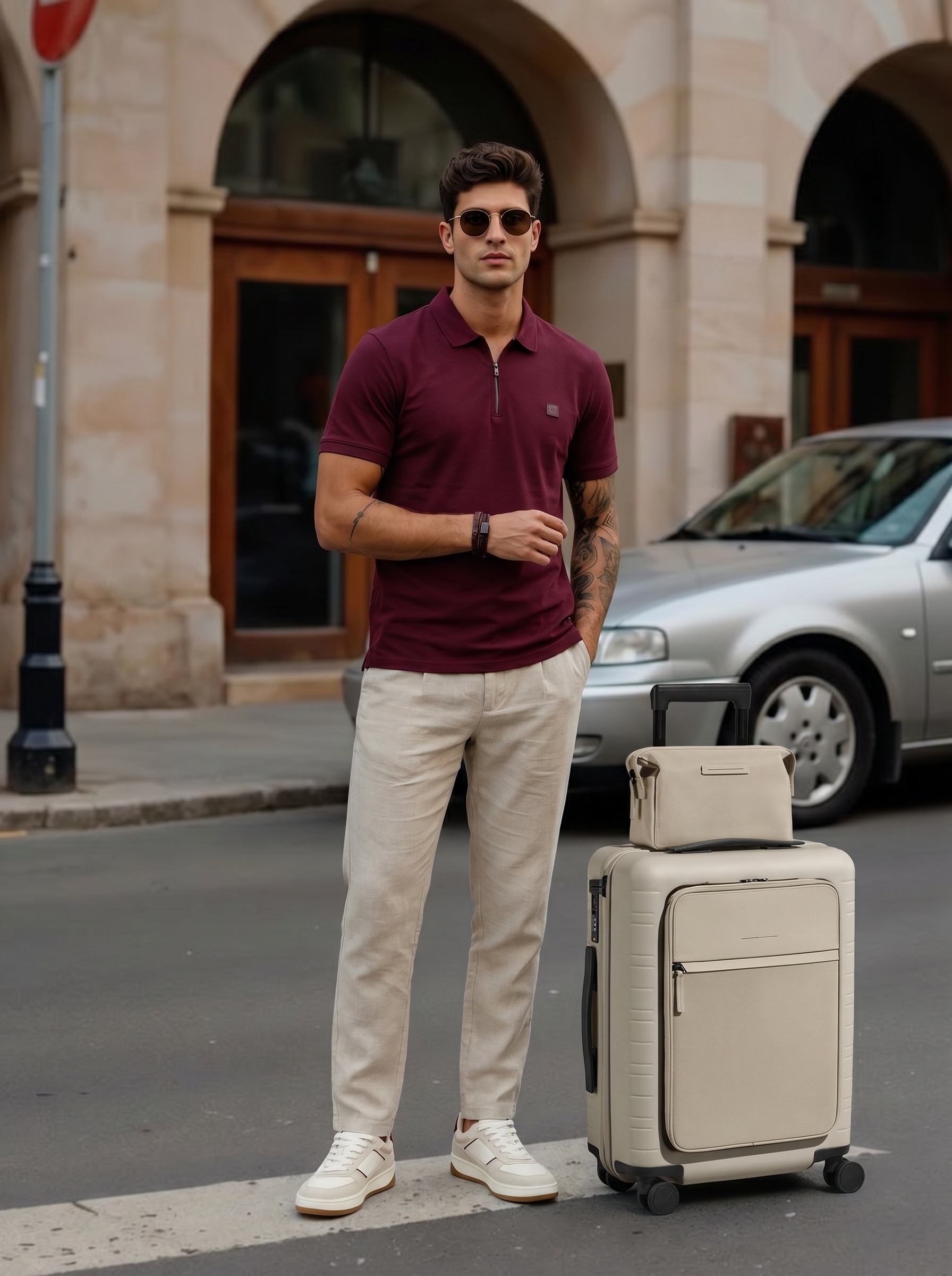 Travel Zip Polo T-Shirt