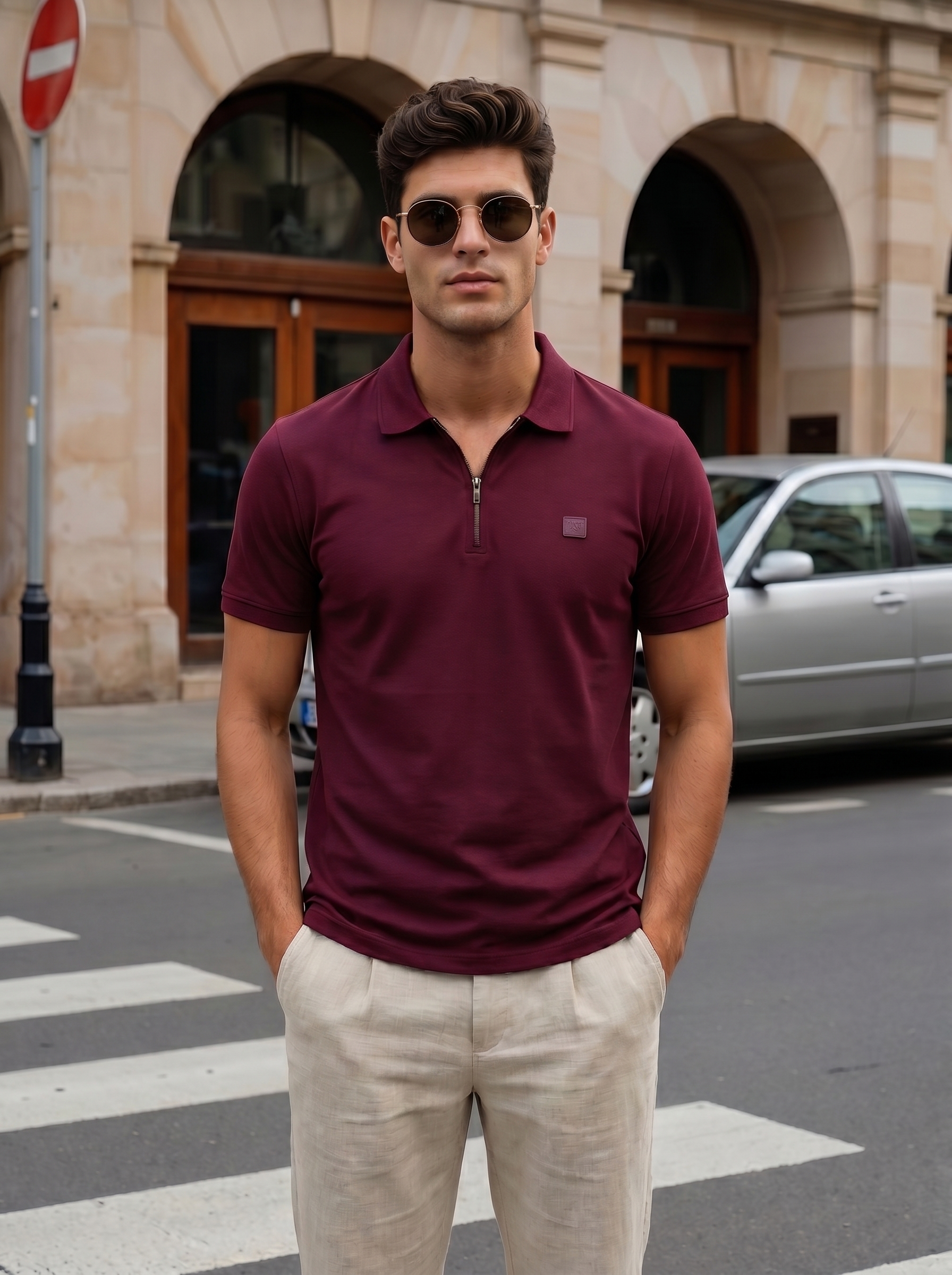 Travel Zip Polo T-Shirt