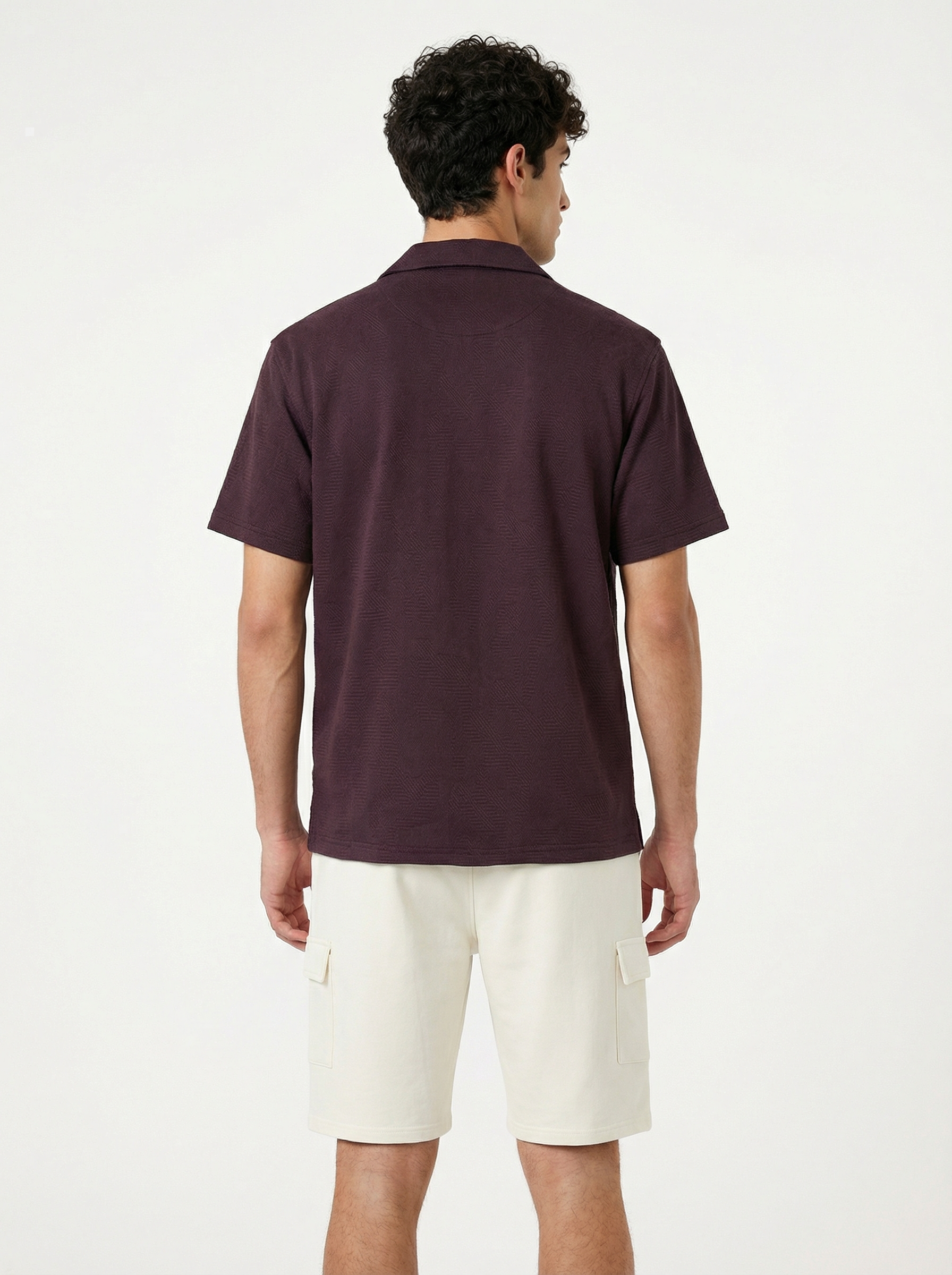 Textured Cuban Collar Shirt