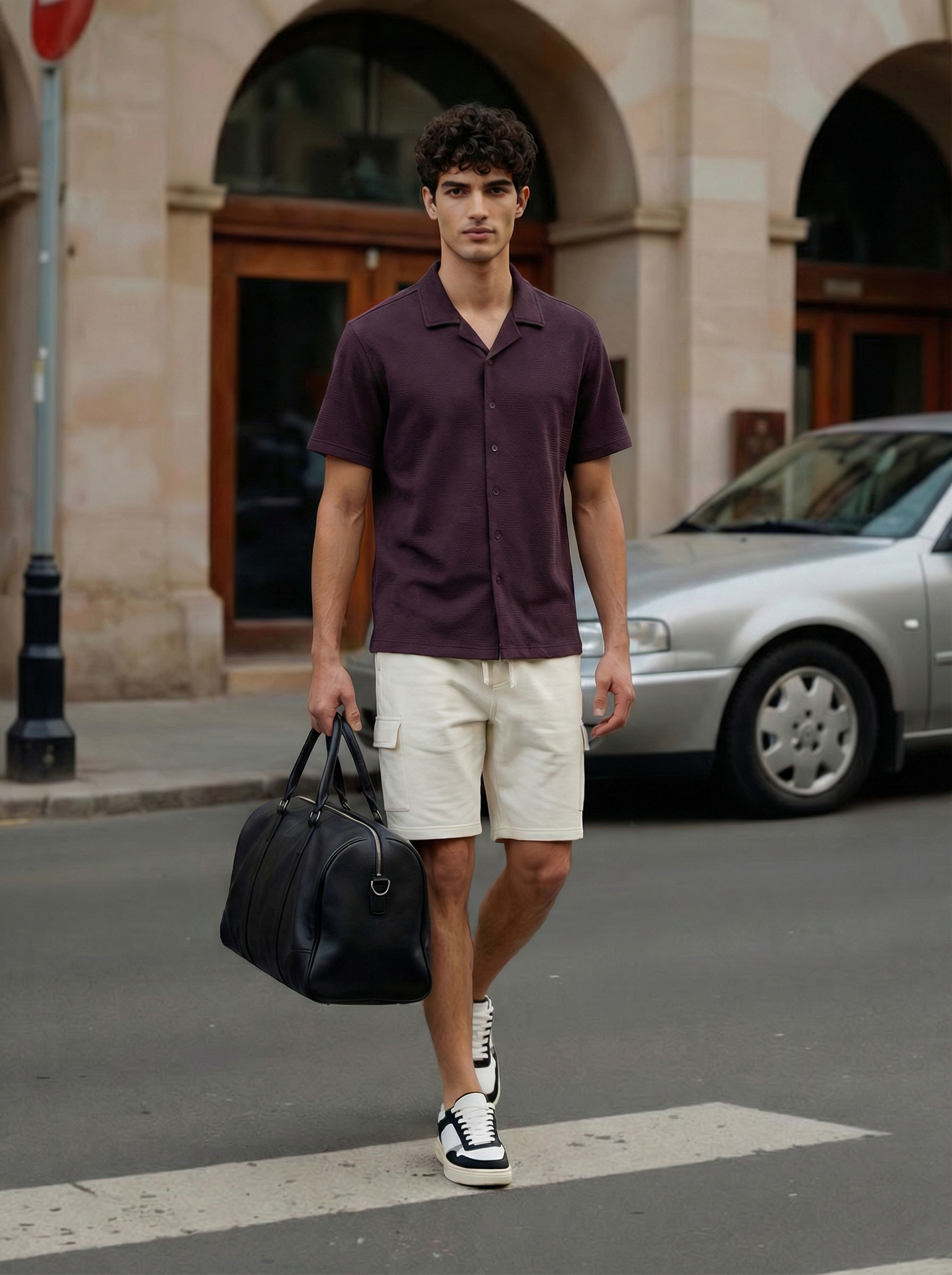 Textured Cuban Collar Shirt