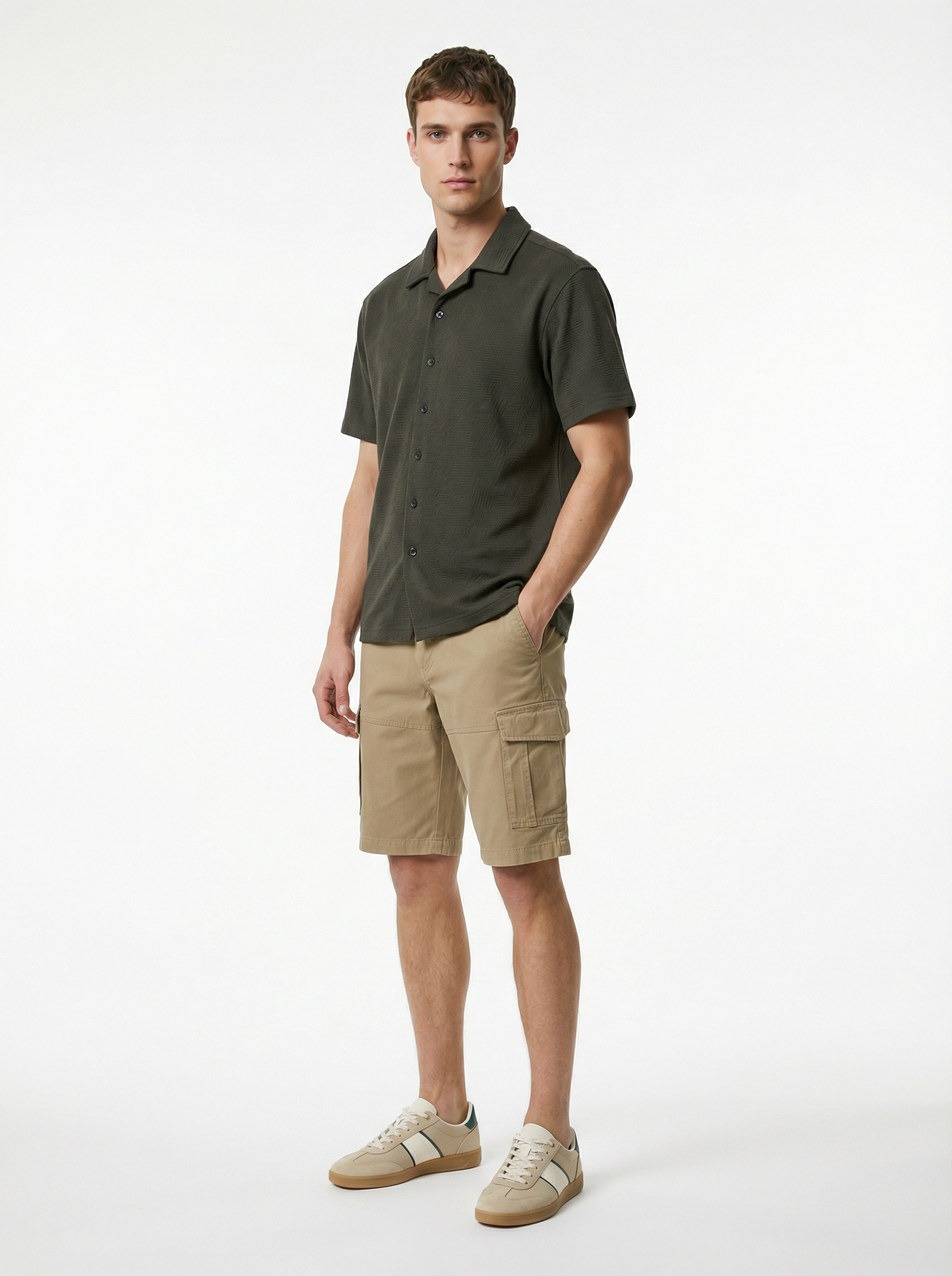 Textured Cuban Collar Shirt