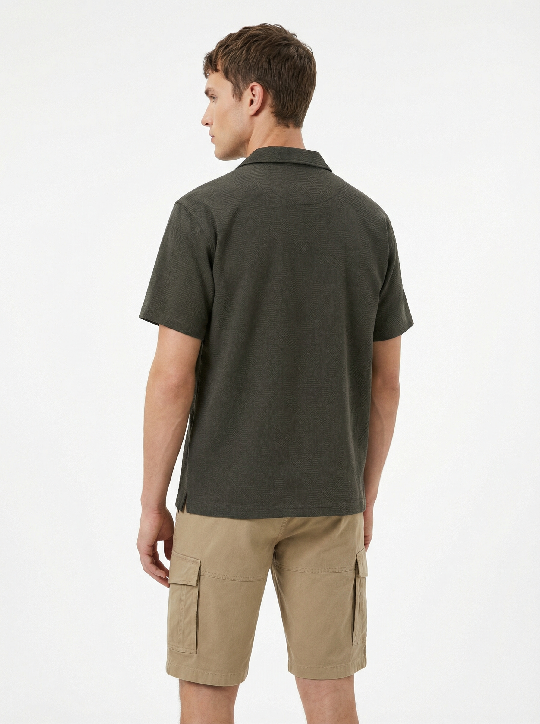 Textured Cuban Collar Shirt