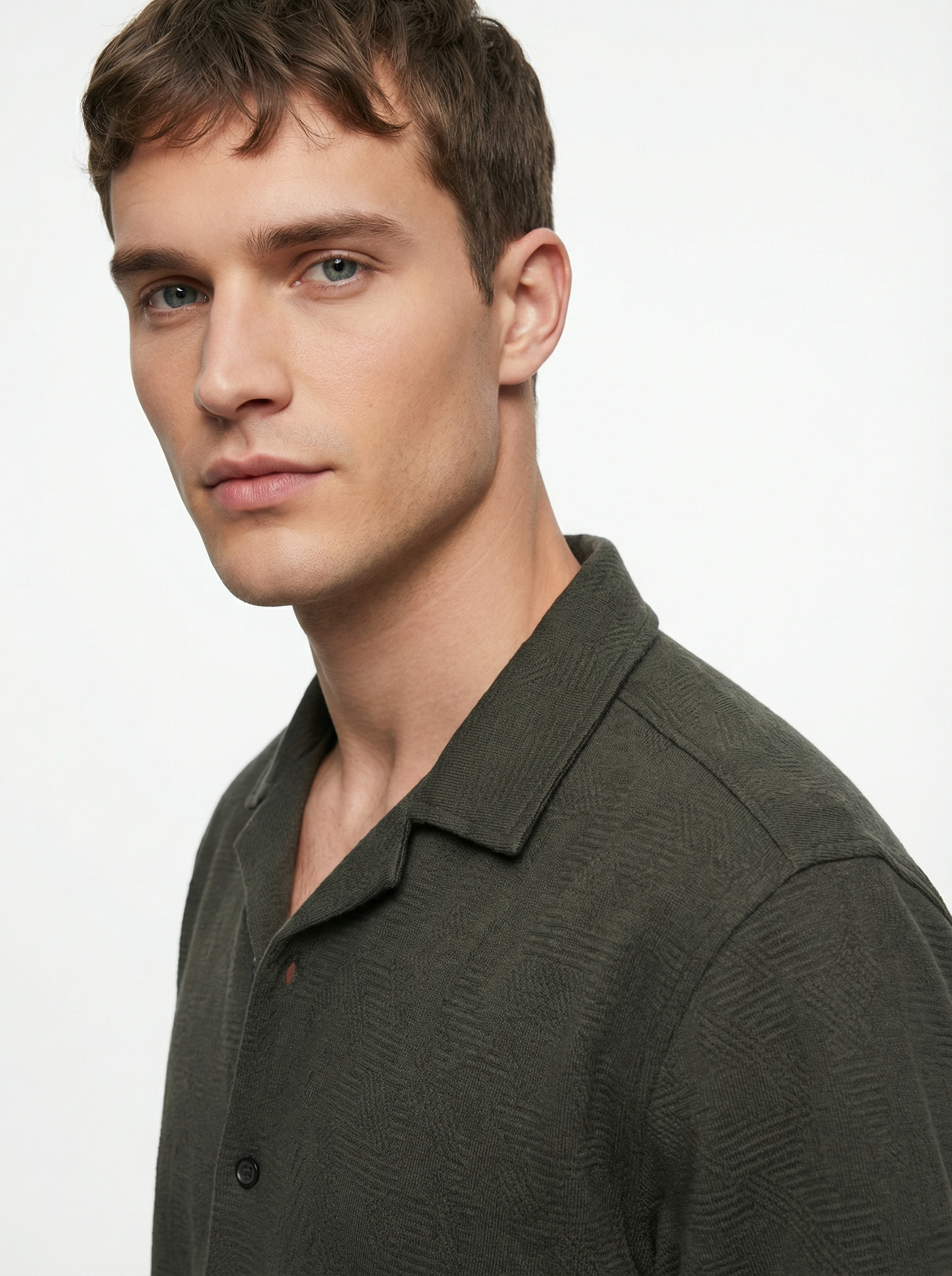 Textured Cuban Collar Shirt