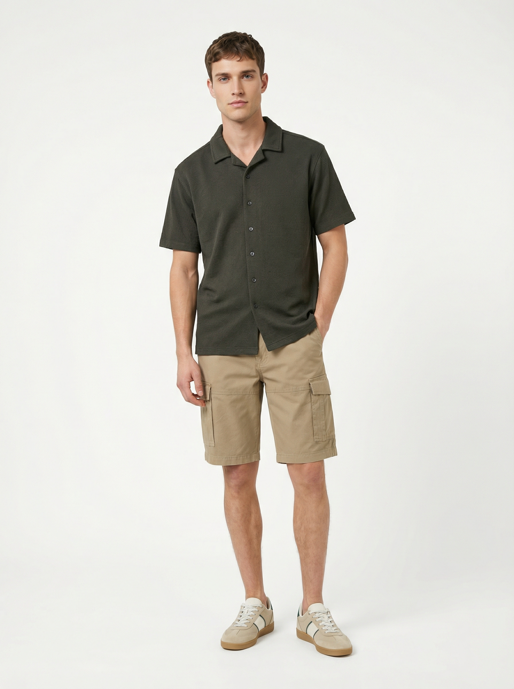 Textured Cuban Collar Shirt