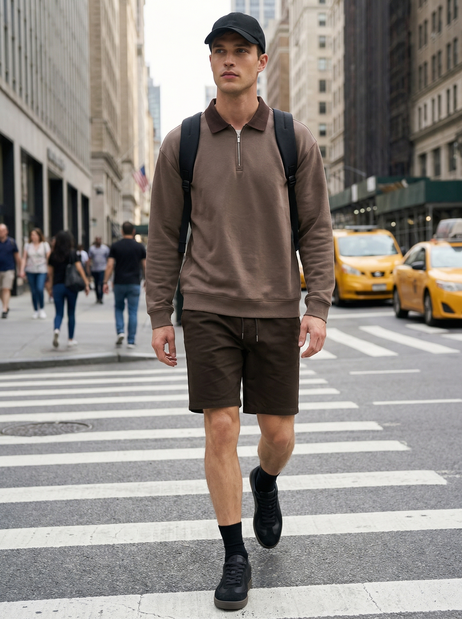 Quarter Zip Full Sleeve Polo T-Shirt