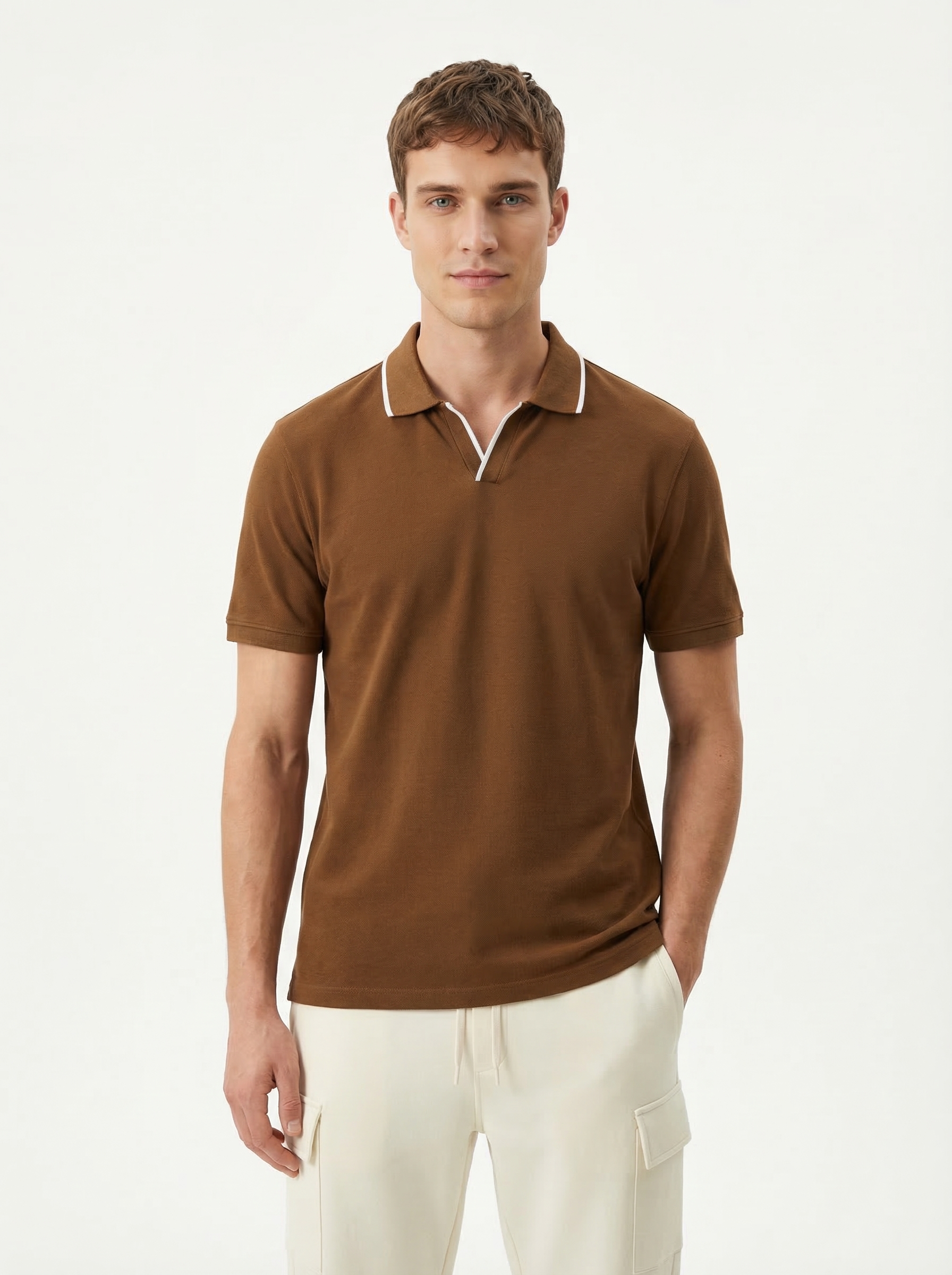 Tipped Johnny Collar Polo