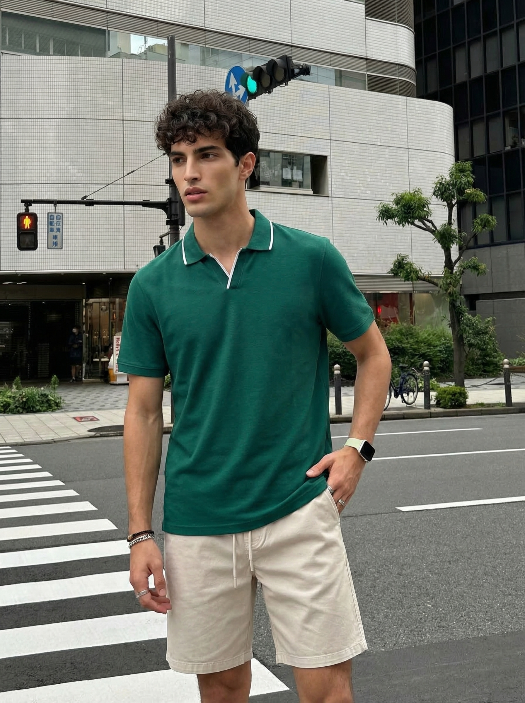 Tipped Johnny Collar Polo