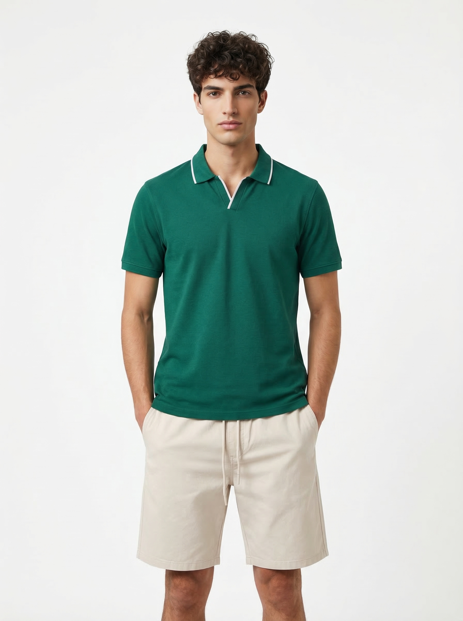 Tipped Johnny Collar Polo