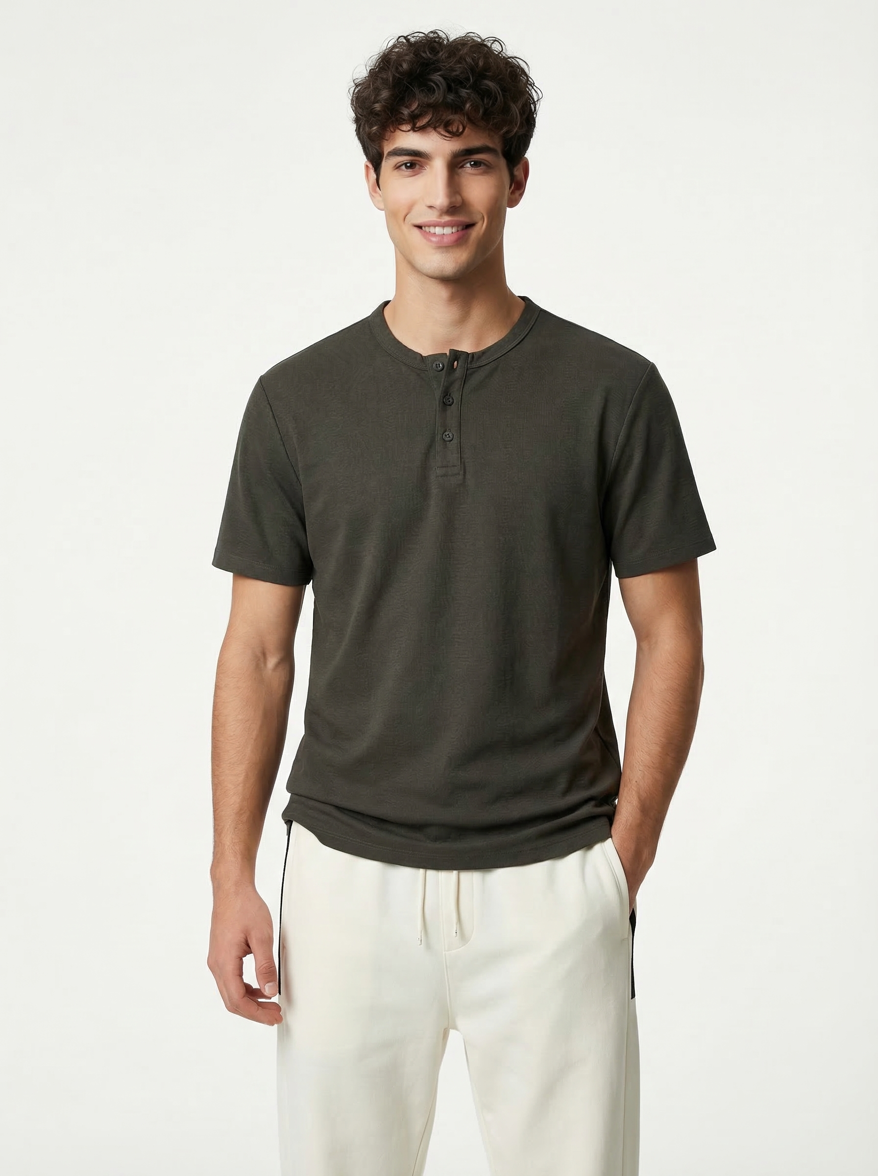 Textured Henley T-Shirt