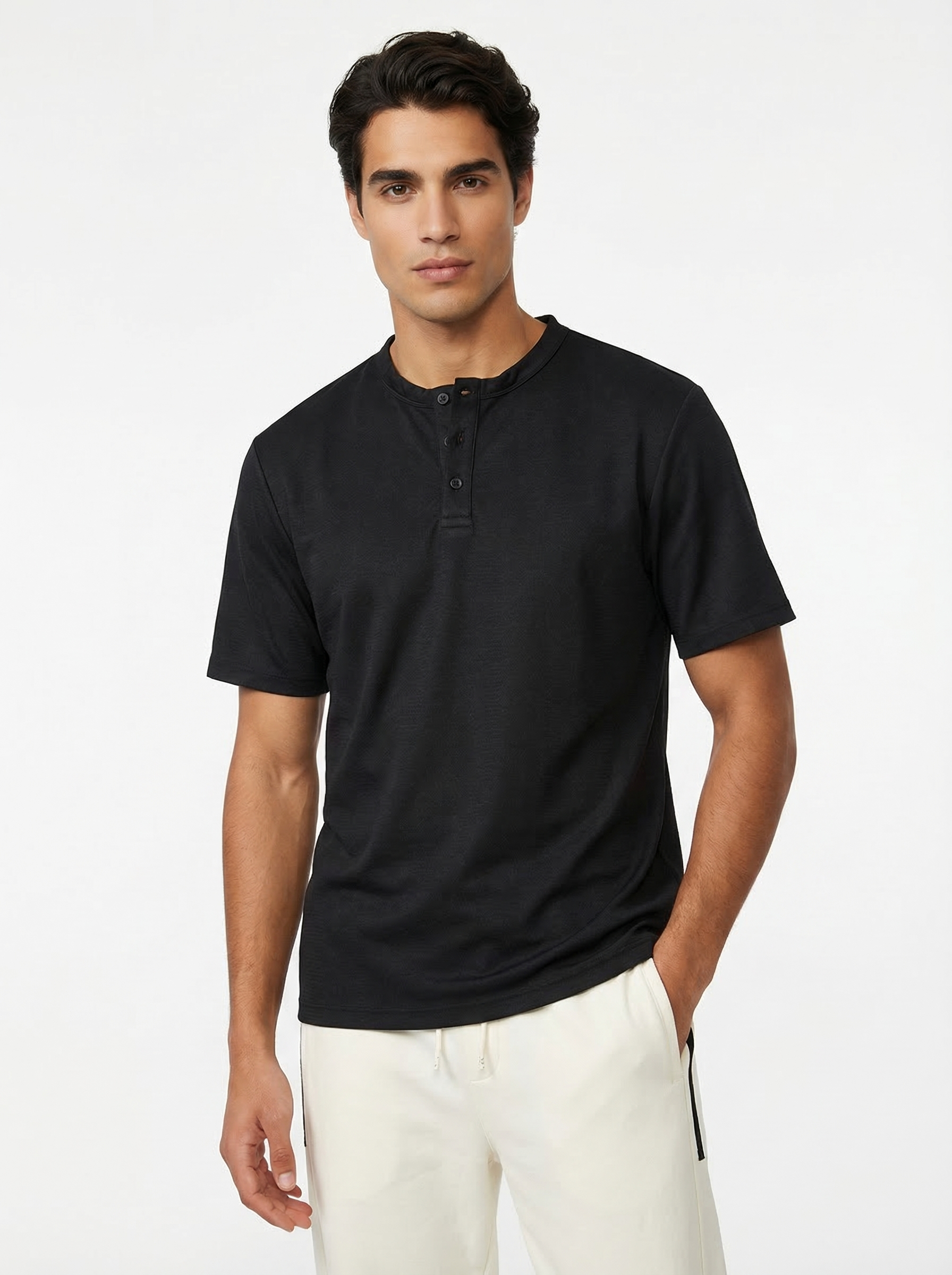 Textured Henley T-Shirt