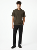 Textured Zip Polo