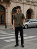 Textured Zip Polo