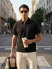 Textured Zip Polo