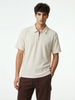 Textured Zip Polo