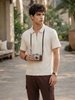Textured Zip Polo
