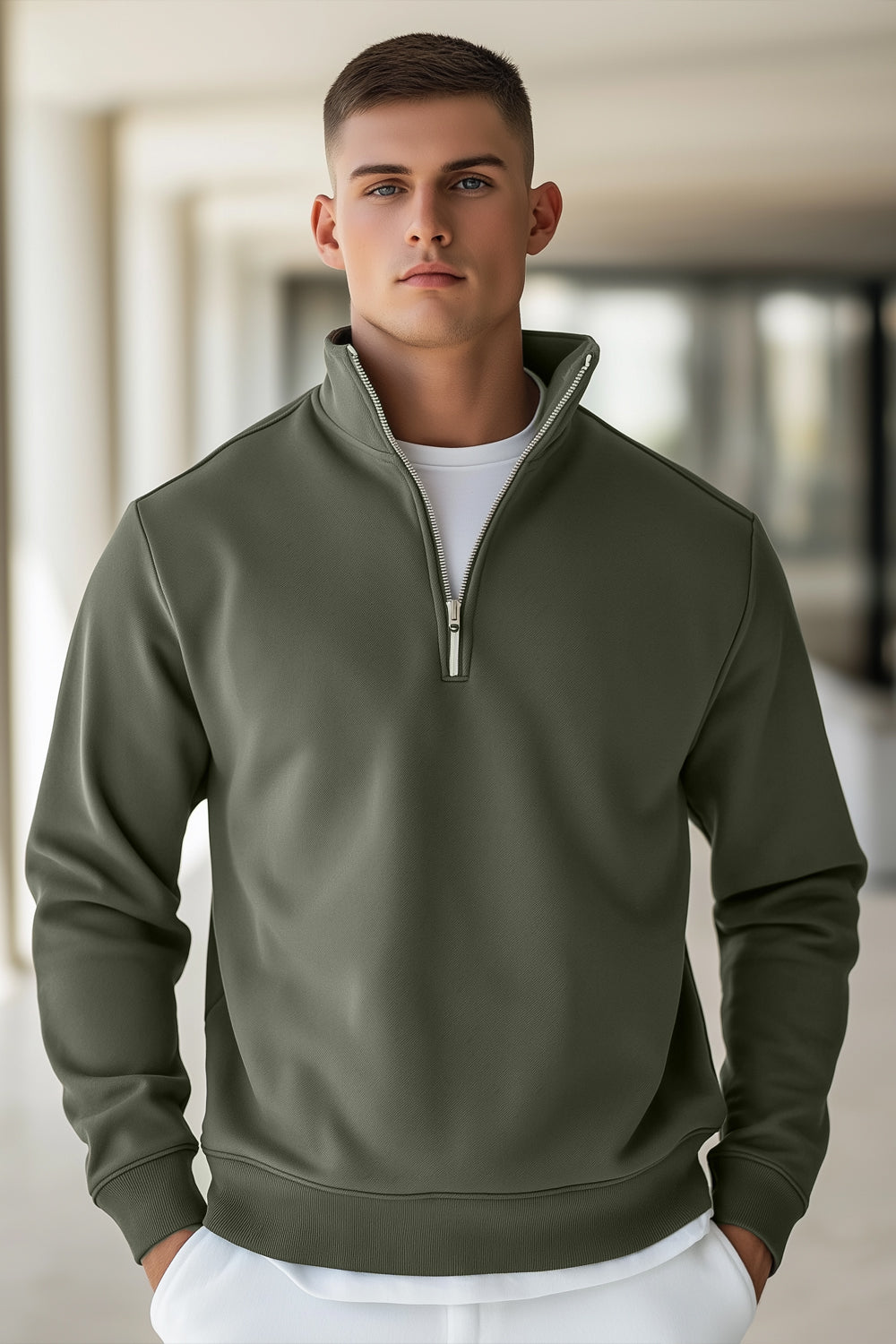 Mock Neck  Sweatshirt