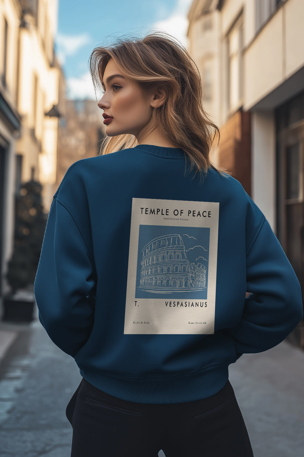 Boyfriend Fit Temple Of Peace Oversized Sweatshirt