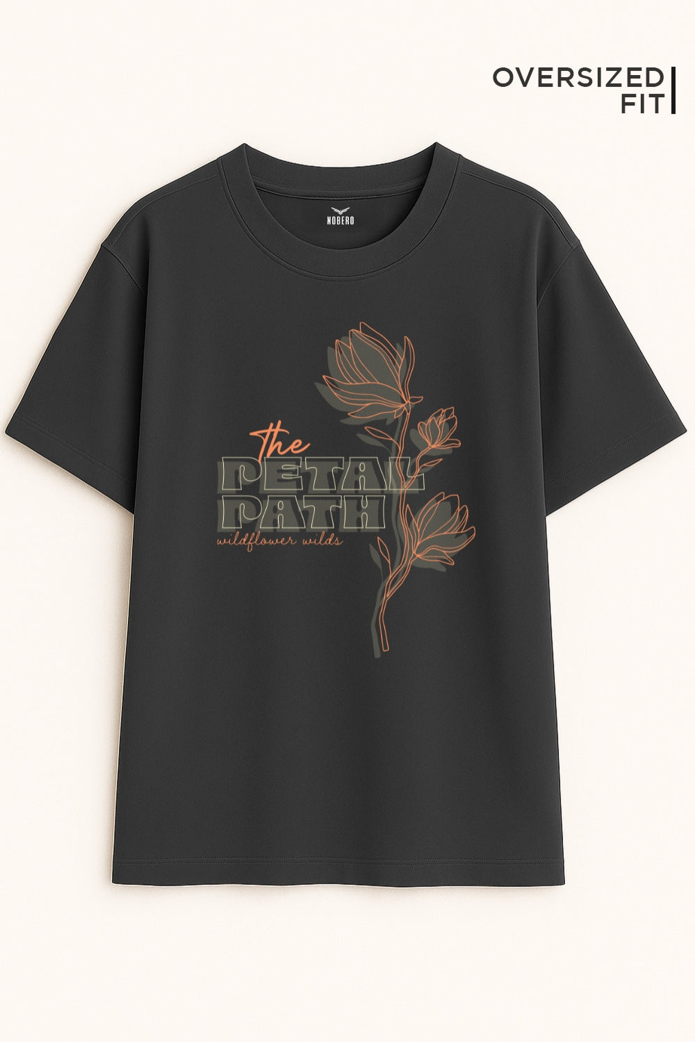 The Petal Path Oversized Fit Women Tee