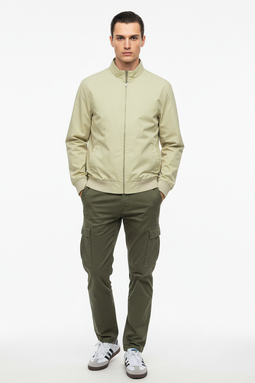 Mock Neck Bomber Jacket