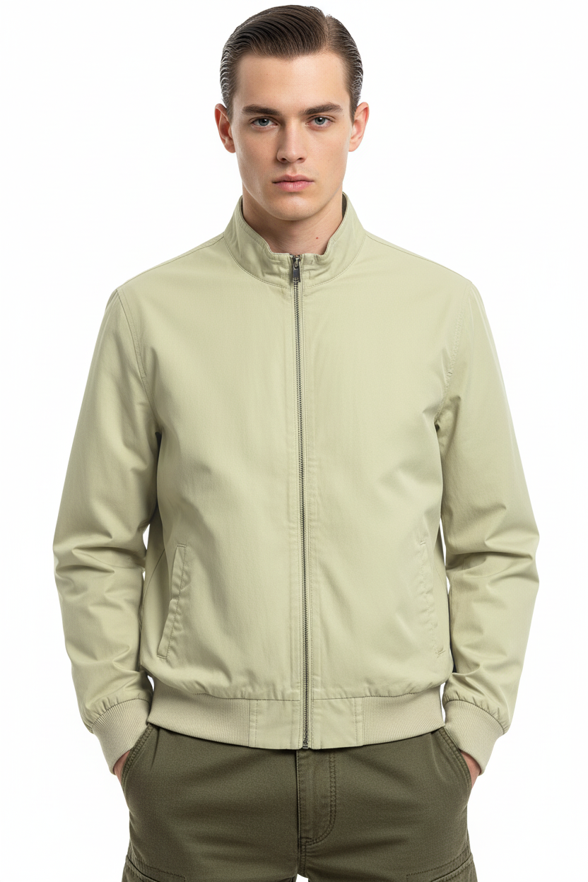 Mock Neck Bomber Jacket
