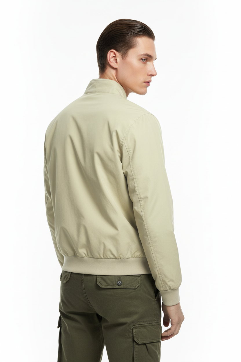 Mock Neck Bomber Jacket