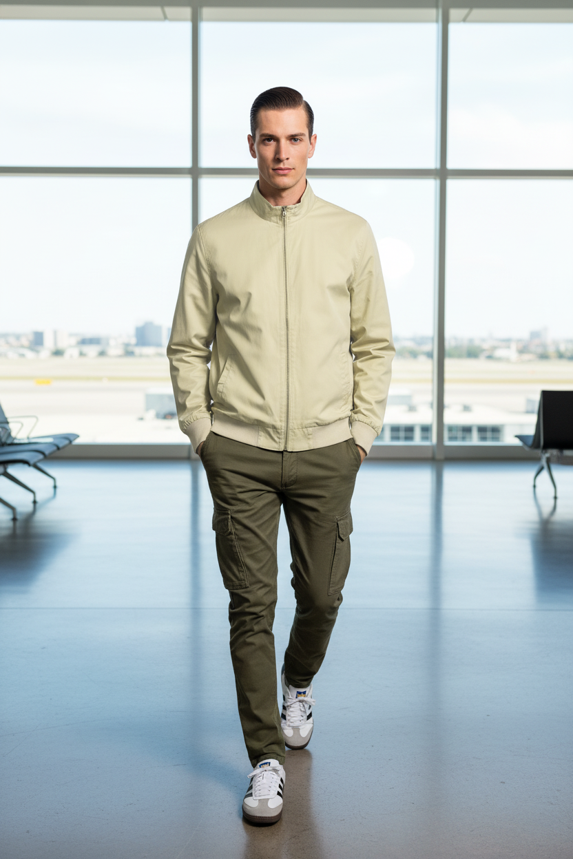 Mock Neck Bomber Jacket