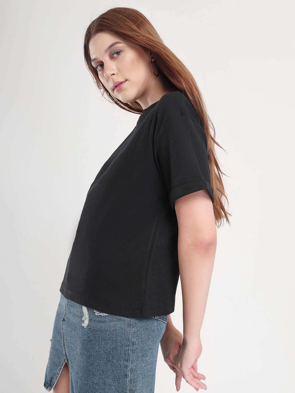 Oversized Rib-Knit Top