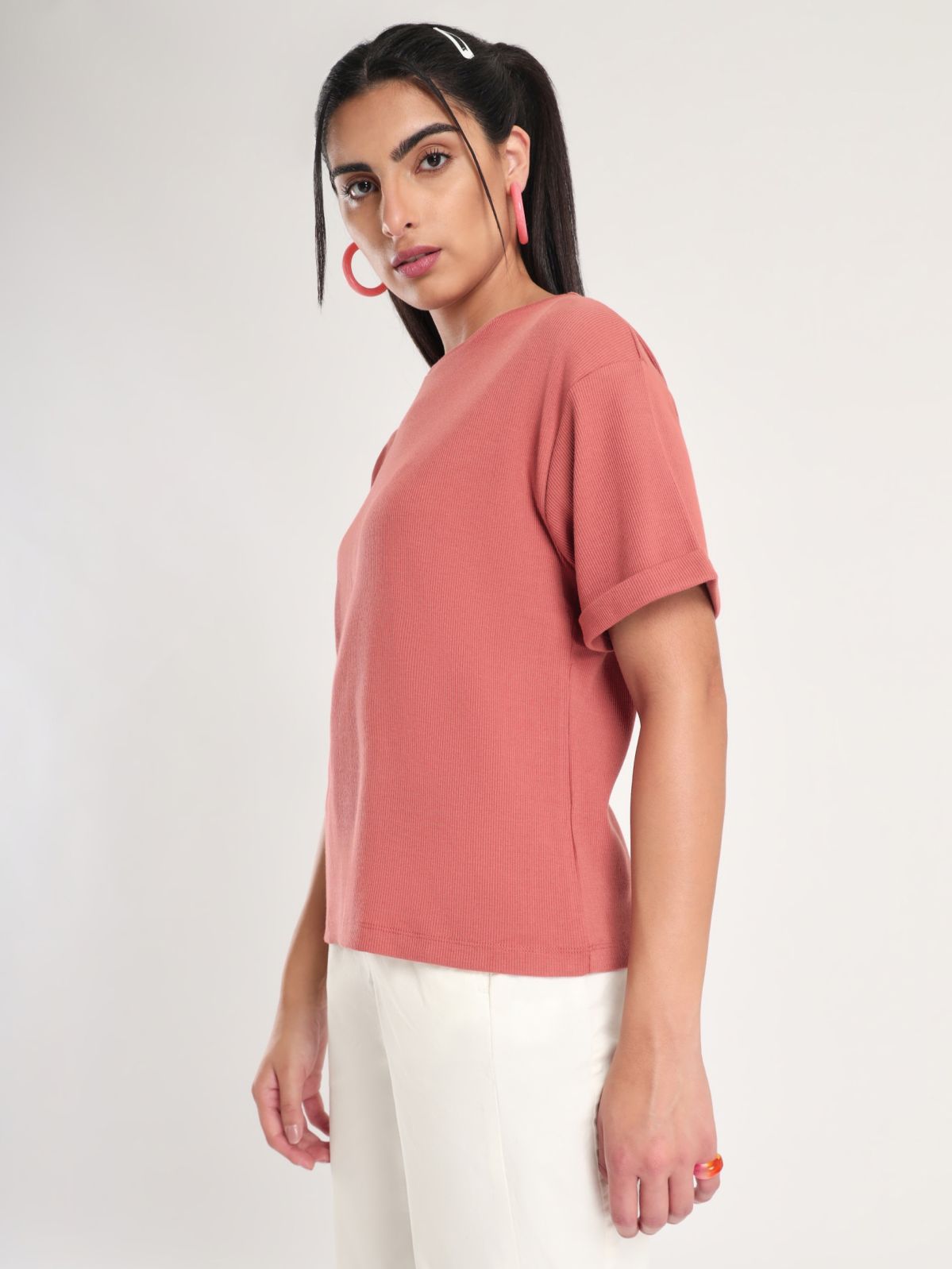 Oversized Rib-Knit Top