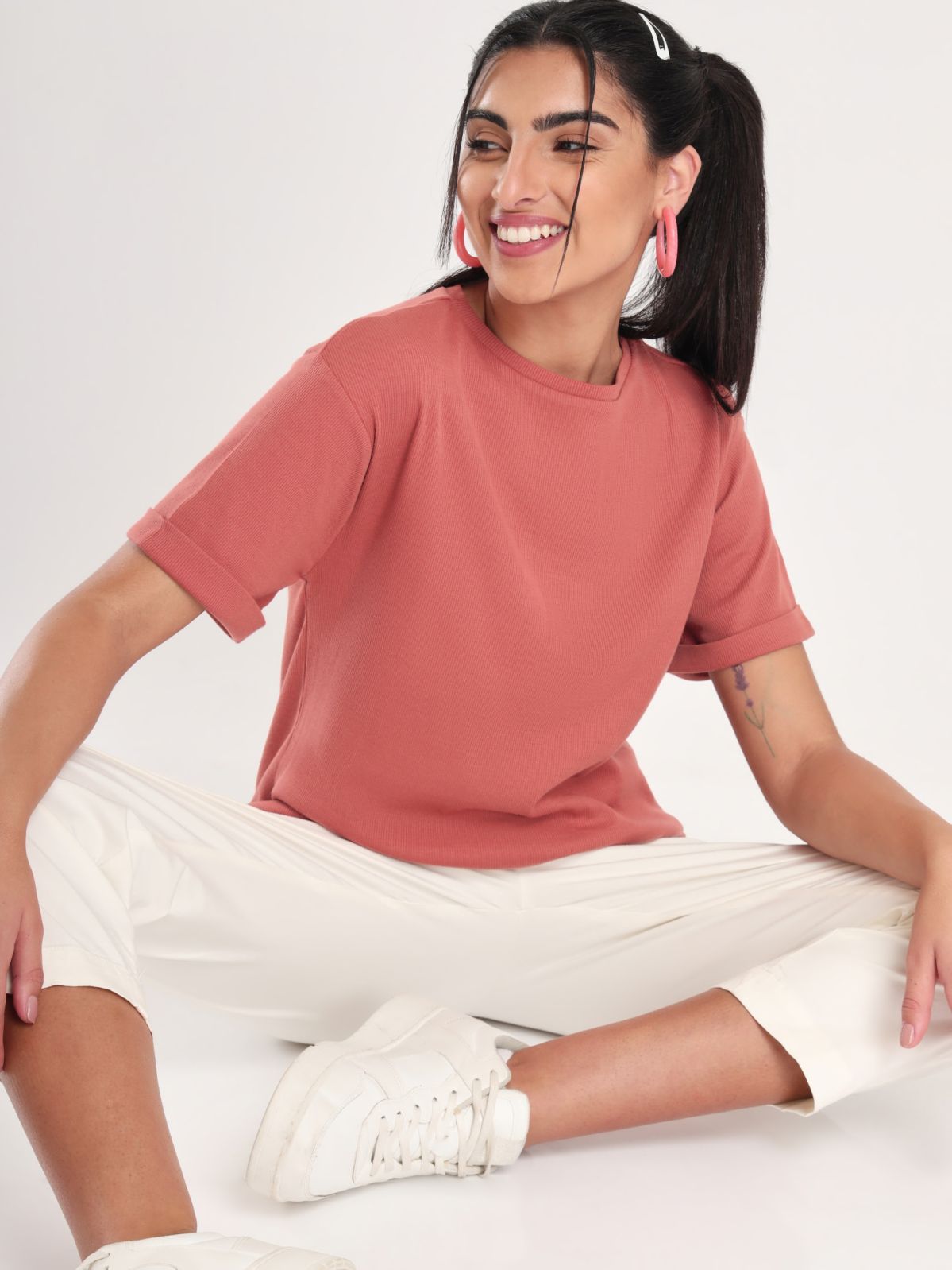 Oversized Rib-Knit Top