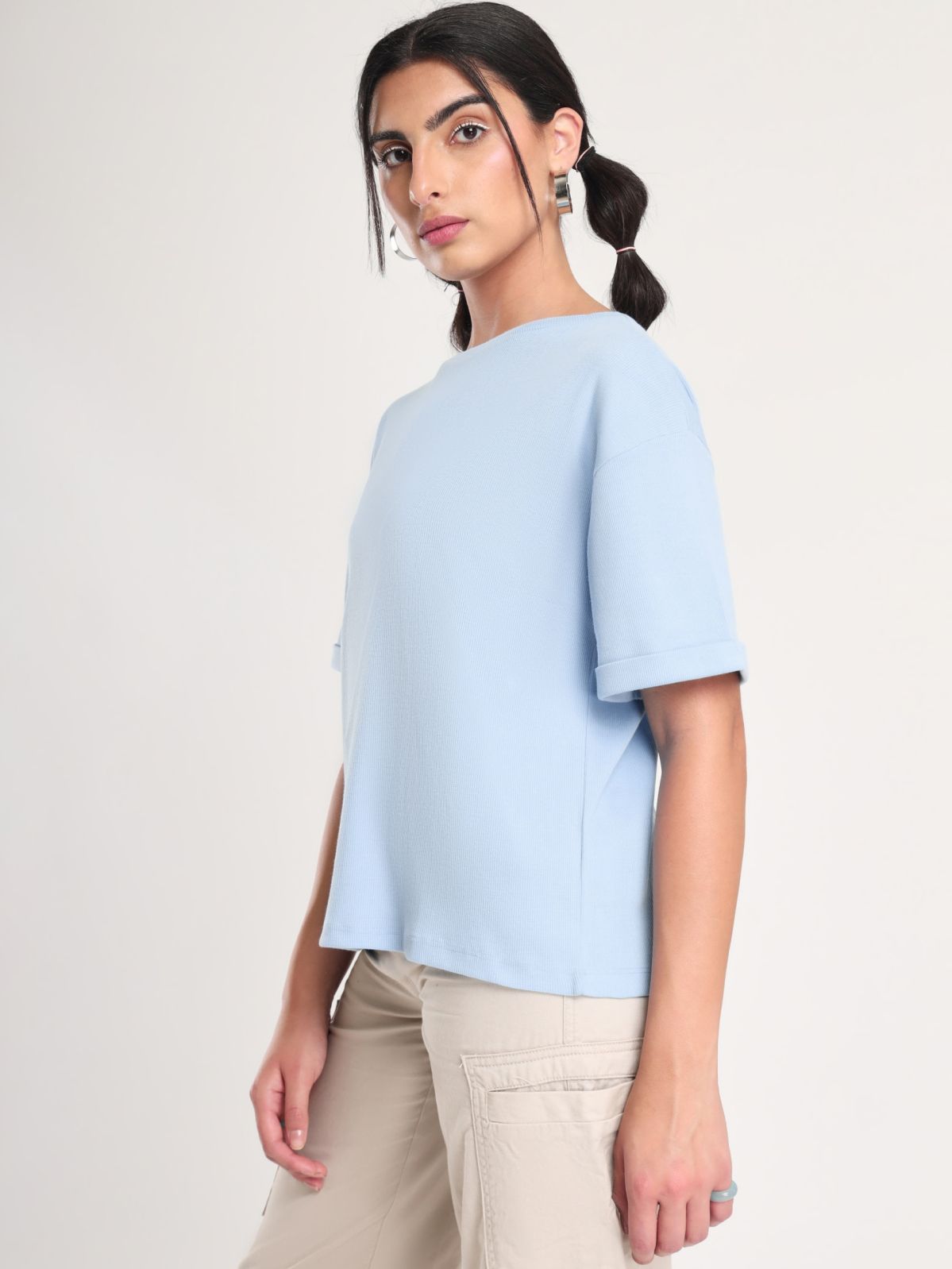 Oversized Rib-Knit Top
